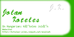 jolan koteles business card